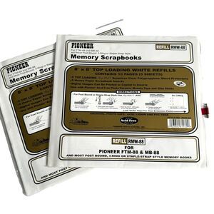 Lot Of 2 Pioneer Scrapbook Album Refill 8 x 8 RMW-88 Top Loading White 10 Pages